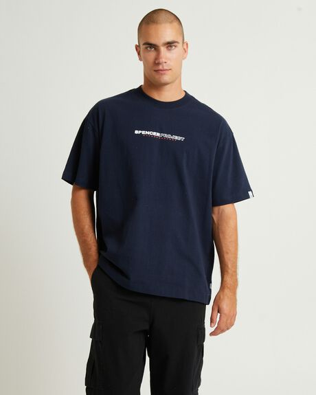 NAVY MENS CLOTHING SPENCER PROJECT T-SHIRTS + SINGLETS - SPMW24211-NVY-S