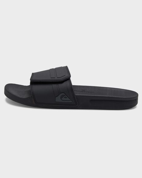 BLACK GREY BLACK MENS FOOTWEAR QUIKSILVER SLIDES + THONGS - AQYL101038-XKSK