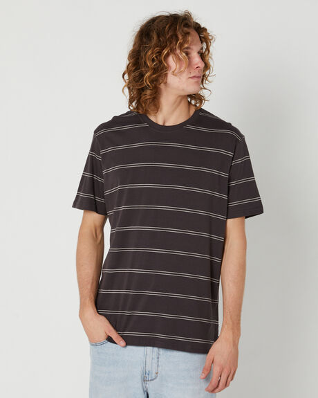 WASHED BLACK MENS CLOTHING RIP CURL STRIPE TEES - CTEMB98264