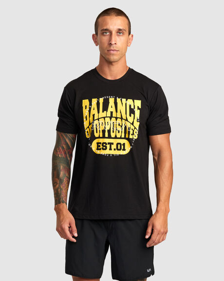 BLACK MENS CLOTHING RVCA GRAPHIC TEES - AVYZT01538-BLK