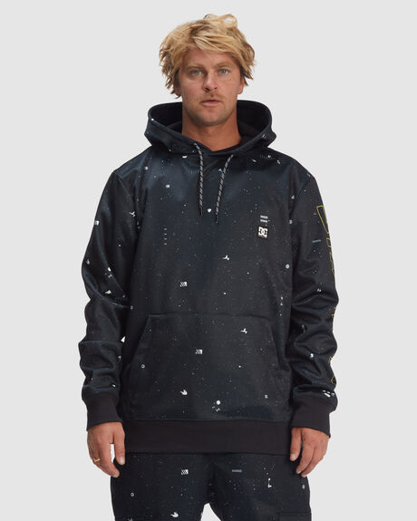 BLACK YELLOW MENS CLOTHING DC SHOES HOODIES - ADYFT03357-XKKY