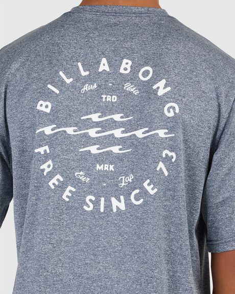 NAVY HEATHER SURF MENS BILLABONG RASHVESTS - UBYWR00118-NVH