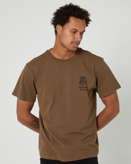 BROWN MENS CLOTHING FORMER GRAPHIC TEES - FTE-23110BRN