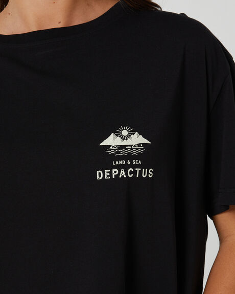 BLACK WOMENS CLOTHING DEPACTUS T-SHIRTS + SINGLETS - DEWW24307.BLK