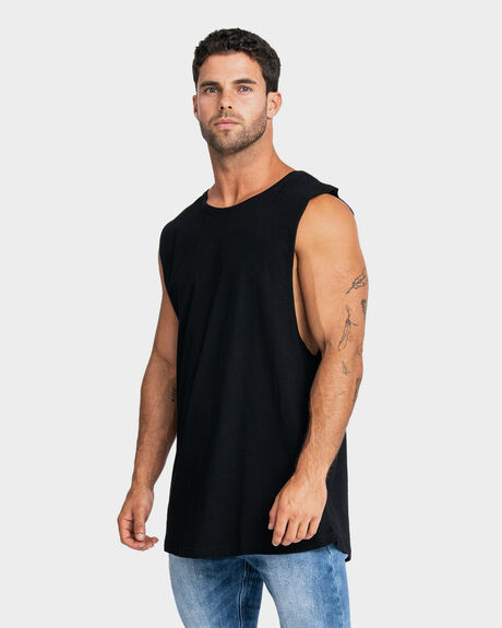 BLACK MENS CLOTHING ONEBYONE SINGLETS + TANKS - OBO-1035-S