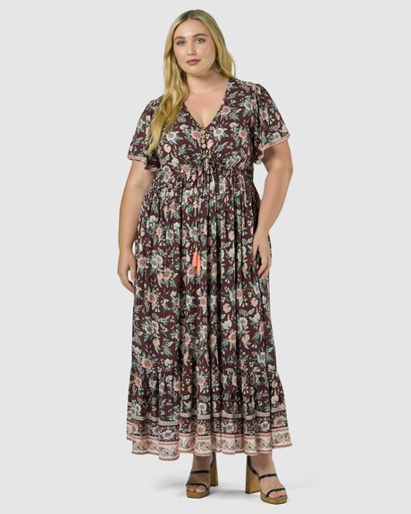 The Poetic Gypsy Sunset Serenade Midi Dress Coral Ombre SurfStitch