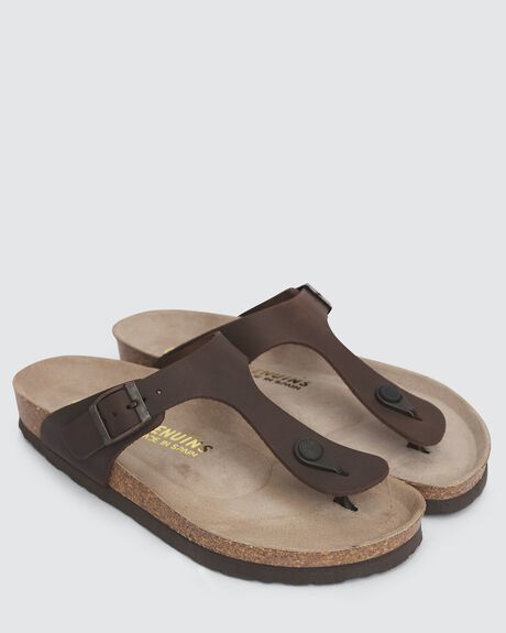 BROWN WOMENS FOOTWEAR GENUINS SLIDES + THONGS - G101111-36