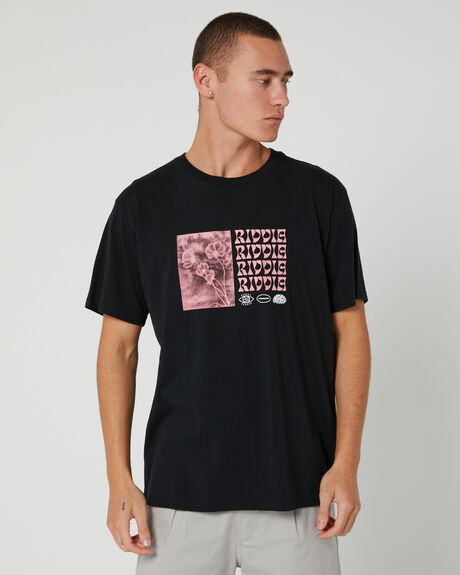 BLACK MENS CLOTHING RIVVIA PROJECTS GRAPHIC TEES - RTE-22407BLK