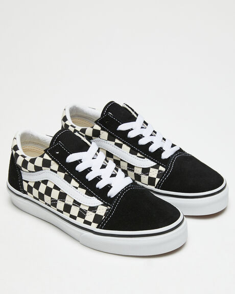 Black n white checkered vans deals