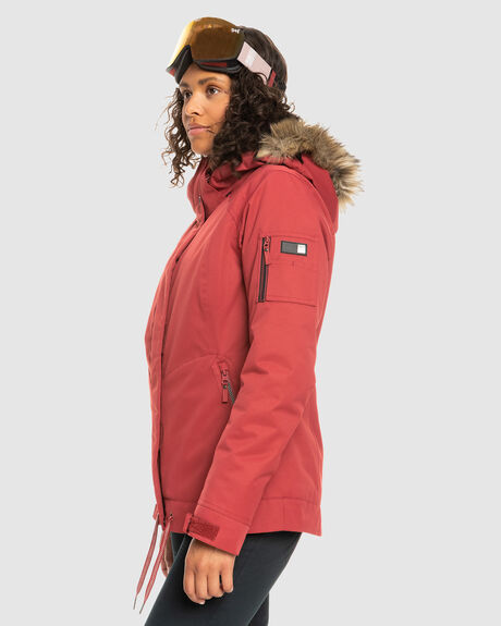 BRICK RED SNOW WOMENS ROXY SNOW JACKET - ERJTJ03367-RQN0