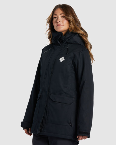 BLACK SNOW WOMENS DC SHOES SNOW JACKET - ADJTJ03037-KVJ0
