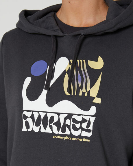 DARK STONE GREY WOMENS CLOTHING HURLEY HOODIES - AWFL23Q1ATDKS