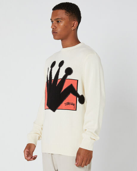NATURAL MENS CLOTHING STUSSY KNITS + CARDIGANS - ST036304NATURA