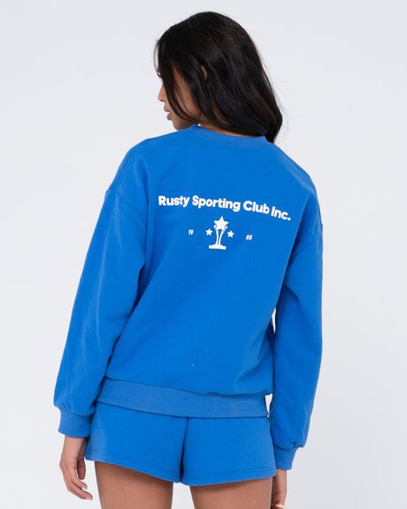 DAZZLING BLUE WOMENS CLOTHING RUSTY JUMPERS + HOODIES - W23-FTL0777-DAZ-06