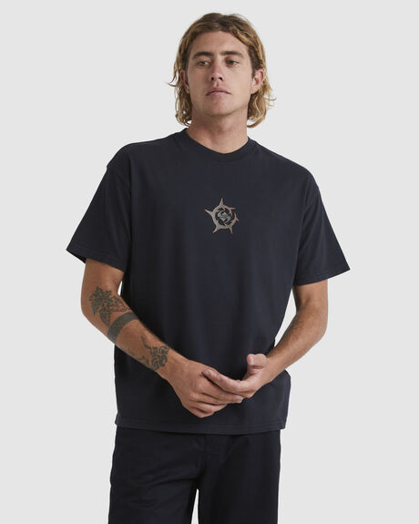 BLACK MENS CLOTHING QUIKSILVER GRAPHIC TEES - EQYZT07170-KVJ0