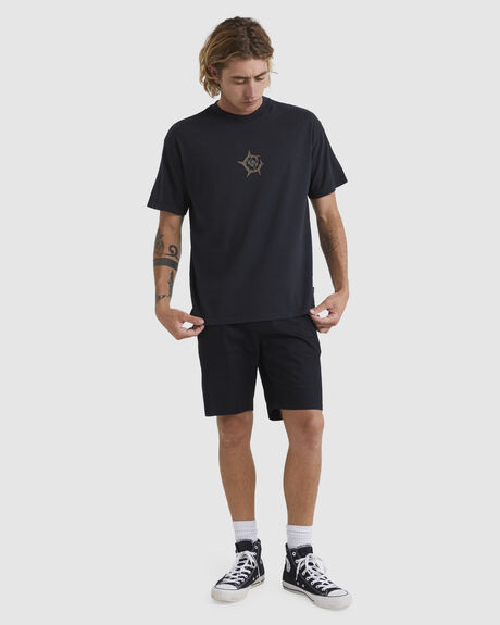 BLACK MENS CLOTHING QUIKSILVER GRAPHIC TEES - EQYZT07170-KVJ0