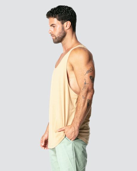 TAN MENS CLOTHING ONEBYONE SINGLETS + TANKS - OBO-1072-S