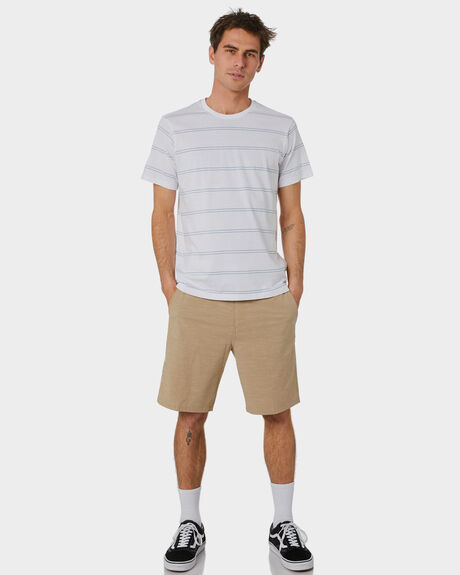 WHITE BLUE MENS CLOTHING RIP CURL STRIPE TEES - CTEMB91638