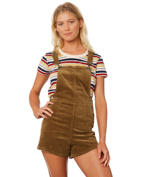 Afends Dylan Corduroy Overalls Moss