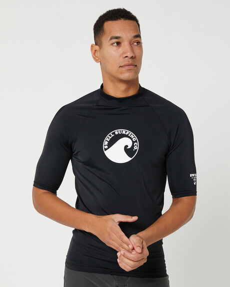 BLACK SURF MENS SWELL RASHVESTS - S5231052BLK
