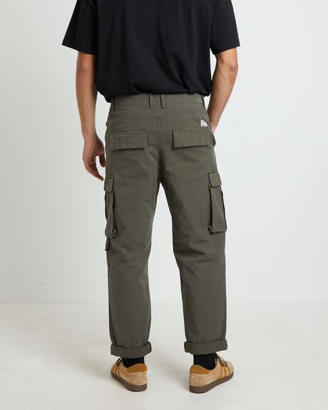 OLIVE GREEN MENS CLOTHING SPENCER PROJECT PANTS - 1000103829-GRN-28
