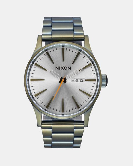 Nixon Sentry Solar Stainless Steel Watch - Navy Sunray / Silver
