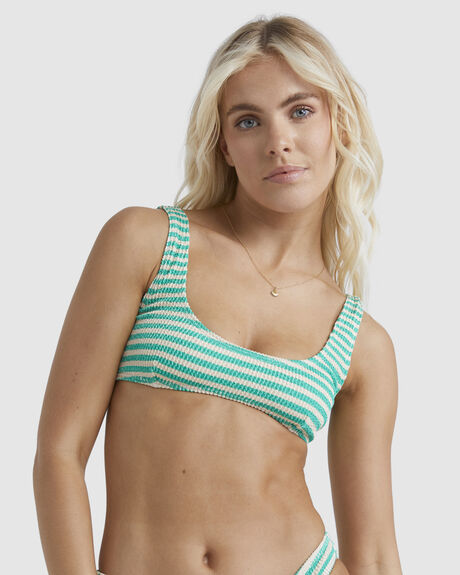 JADE GREEN WOMENS SWIMWEAR BILLABONG BIKINI TOPS - UBJX300445-GQD0
