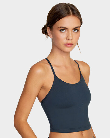 BLACK WOMENS ACTIVEWEAR RVCA TOPS - AVJKT00187-BLK