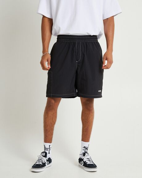 BLACK MENS CLOTHING AFENDS PANTS - GPM0000966-BLK-28