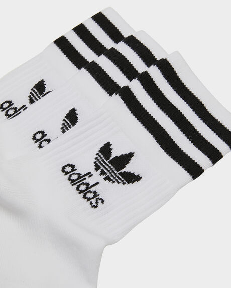 Adidas Mid Cut Crew Sock - White Black | SurfStitch