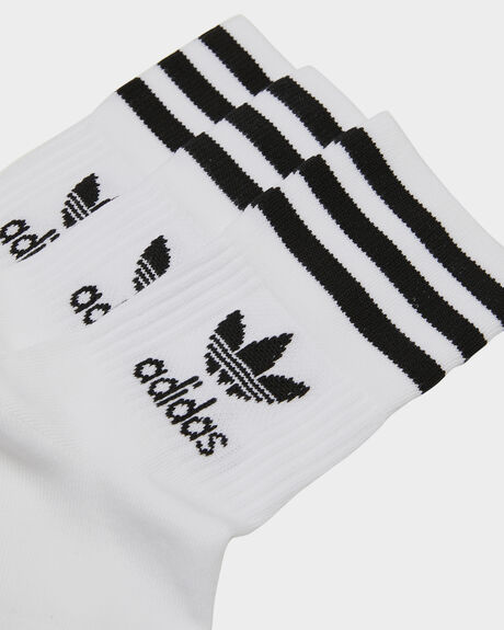 WHITE BLACK MENS ACCESSORIES ADIDAS SOCKS + UNDERWEAR - GD3575WHTBK