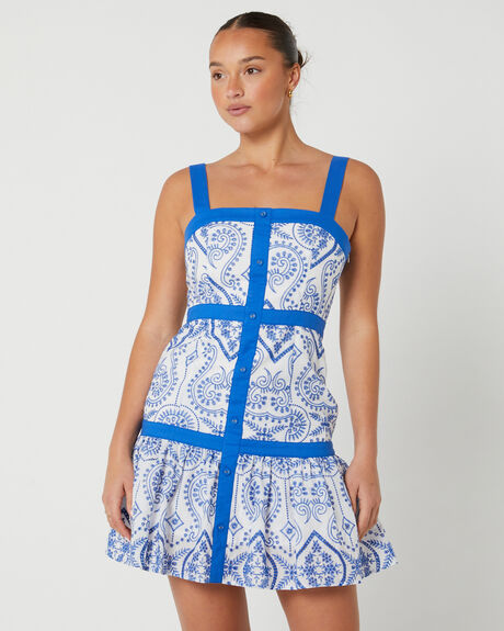 WHITE BLUE WOMENS CLOTHING MINKPINK DRESSES - MG2304658-WHT