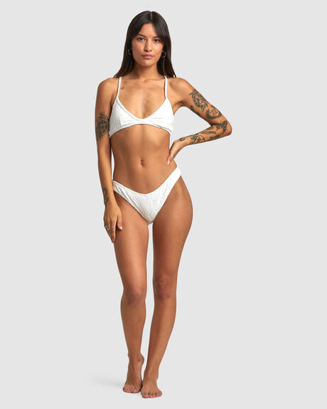 WHISPER WHITE WOMENS SWIMWEAR RVCA BIKINI BOTTOMS - AVJX400344-WPW