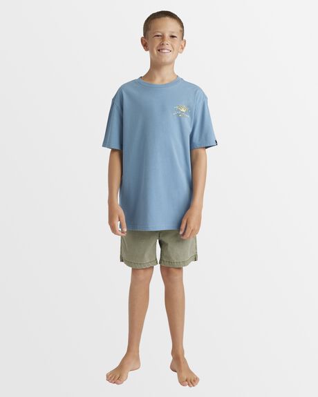 AEGEAN BLUE KIDS YOUTH BOYS QUIKSILVER T-SHIRTS + SINGLETS - UQBZT03369-BMQ0