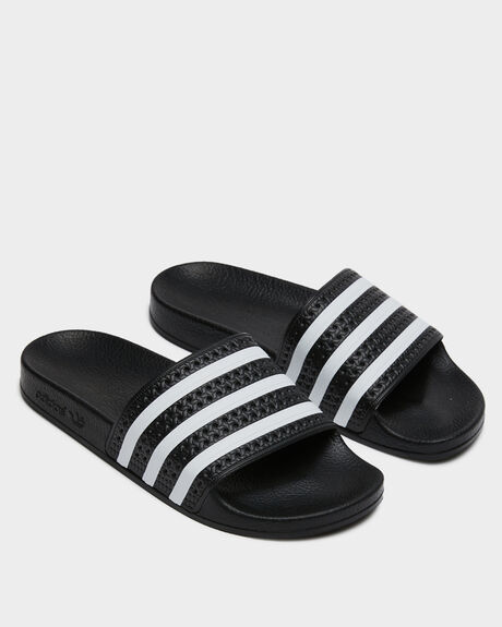 BLACK WHITE BLACK MENS FOOTWEAR ADIDAS SLIDES - 280647