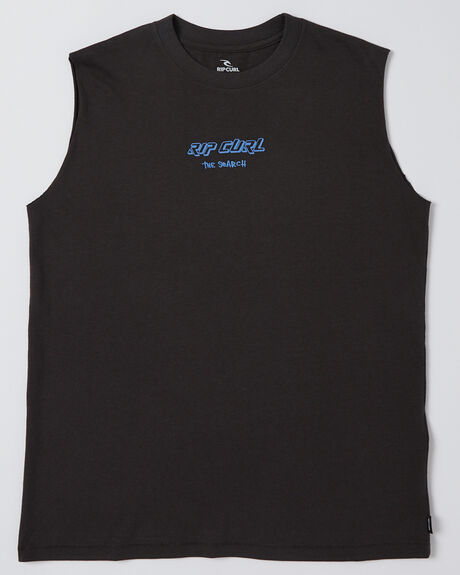 WASHED BLACK KIDS YOUTH BOYS RIP CURL T-SHIRTS + SINGLETS - 04MBTE8264