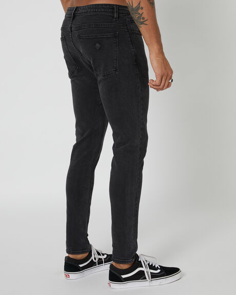 WASHED BLACK MENS CLOTHING ABRAND JEANS - 82066A-056