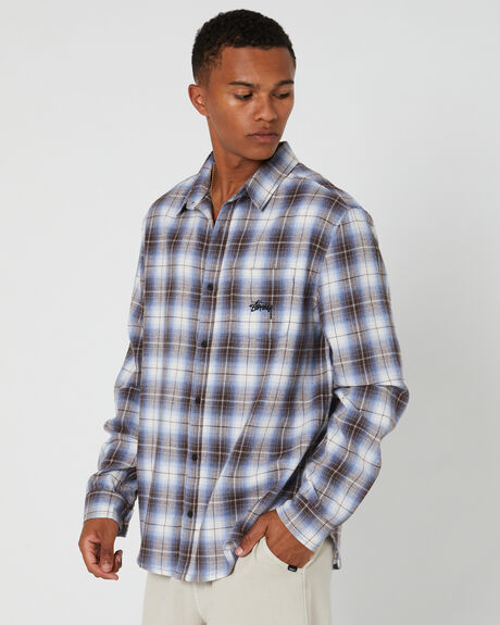 BLACK BLUE MENS CLOTHING STUSSY SHIRTS - ST036402BLACK