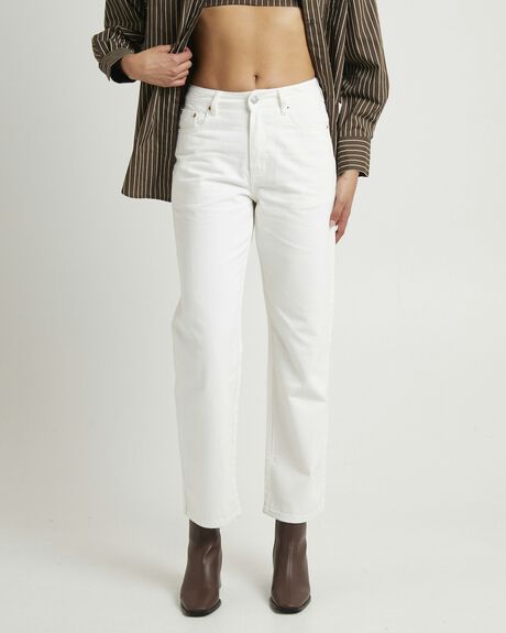 CREAM WOMENS CLOTHING SUBTITLED JEANS - SBWW24654-WHT