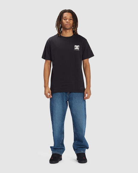 BLACK MENS CLOTHING DC SHOES GRAPHIC TEES - ADYZT05133-KVJ0