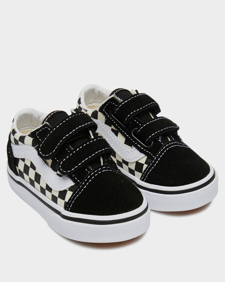 Vans Toddler Old Skool Velcro Primary Check - Black White | SurfStitch