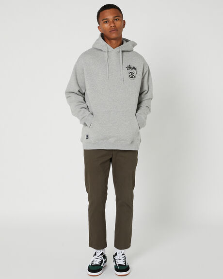 STRONG GREY MARLE MENS CLOTHING STUSSY HOODIES - ST035202MARLE