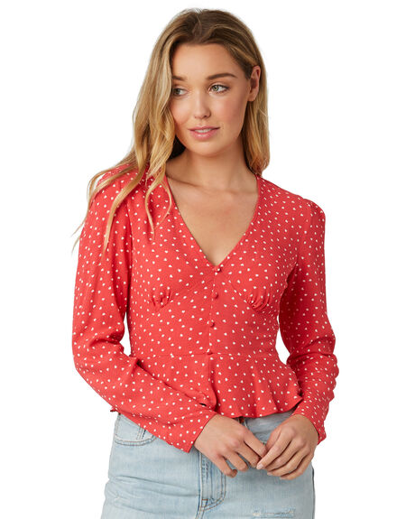 WASHED RED WOMENS CLOTHING THE FIFTH LABEL FASHION TOPS - 40181034-2WRED