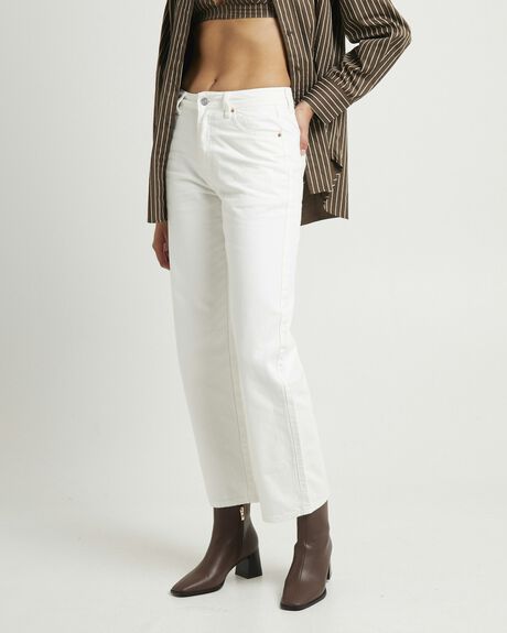 CREAM WOMENS CLOTHING SUBTITLED JEANS - SBWW24654-WHT