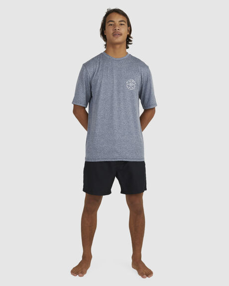 NAVY HEATHER SURF MENS BILLABONG RASHVESTS - UBYWR00118-NVH