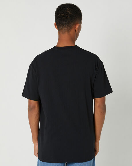 BLACK MENS CLOTHING STUSSY T-SHIRTS + SINGLETS - ST031000BLACK