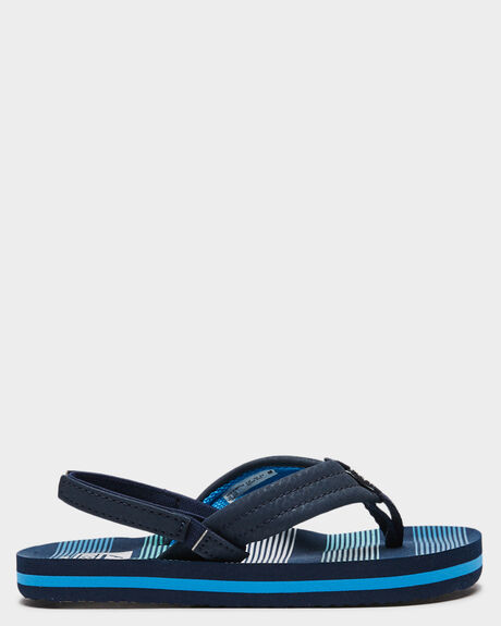 DEEP SEAS STRIPE KIDS YOUTH BOYS REEF SLIDES + THONGS - CI4155DST