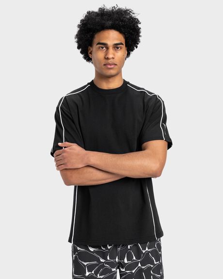 BLACK MENS CLOTHING QUIKSILVER T-SHIRTS + SINGLETS - UQYKT03299-KVJ0
