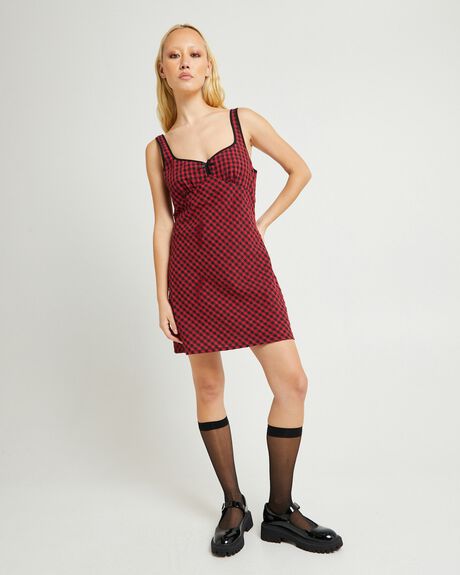 RED WOMENS CLOTHING INSIGHT DRESSES - INWW24369-RED-XXS