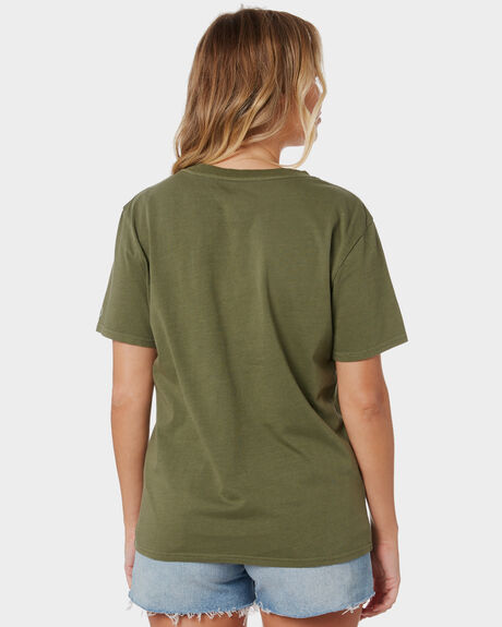 ARMY GREEN COMBO WOMENS CLOTHING VOLCOM TEES - B3532076ARC